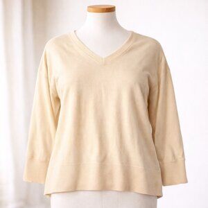 Old Navy SoSoft Lite V-Neck Sweater Yellow Petite Large Cozy Lightweight Pullove